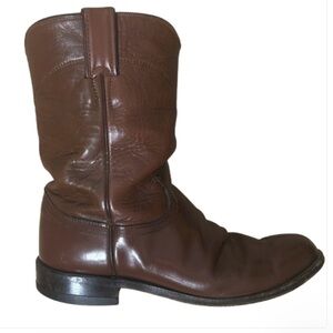 Justin 3902 Western Leather Roper Boots 7 1/2 EE